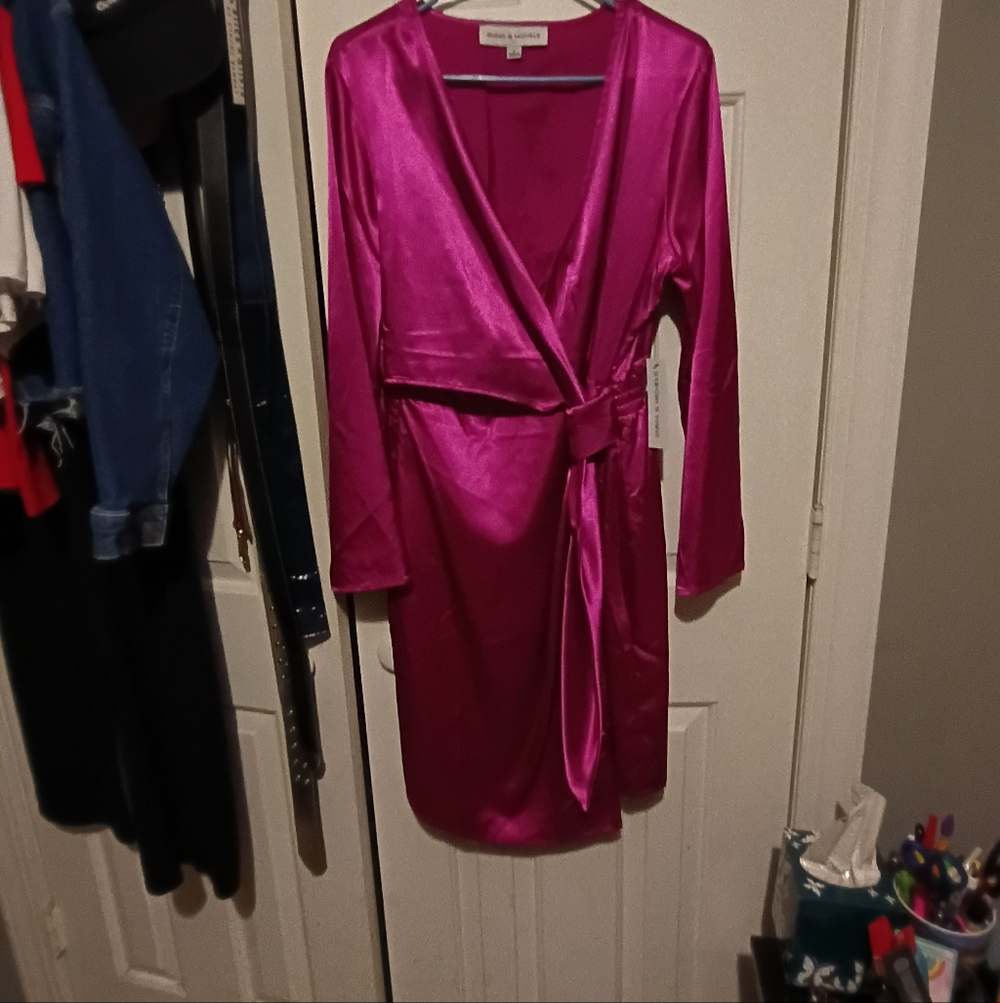 Emma & Michelle Pink Satin Women's Dress